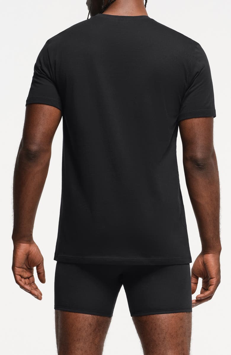 SKIMS Lightweight 3-Pack Cotton T-Shirts, Alternate, color, Obsidian