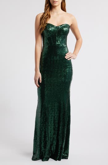 Hunter Strapless Lace-Up Gown