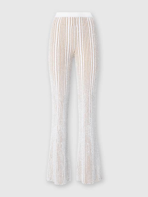 MISSONI MISSONI RIBBED STRETCH FLARED TROUSERS WITH SEQUINS 