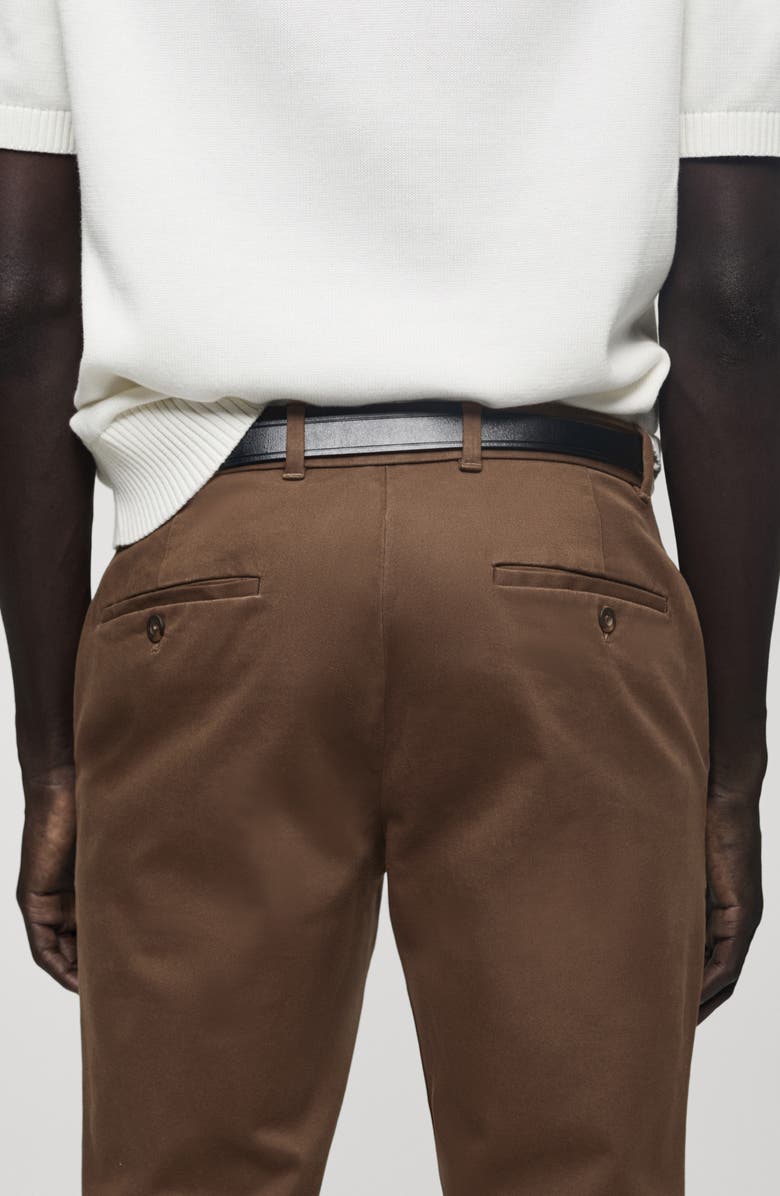 MANGO Serge Slim Fit Chino Pants, Alternate, color, Brown