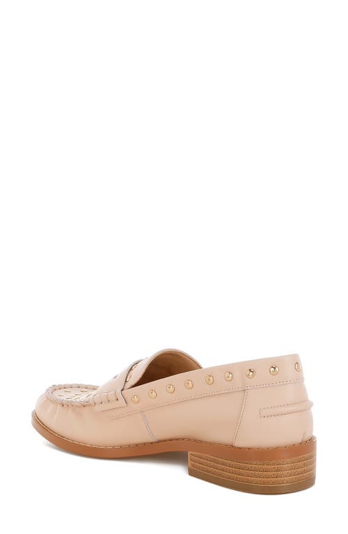 Rag & Co Oglavia Stud Penny Loafer In Beige