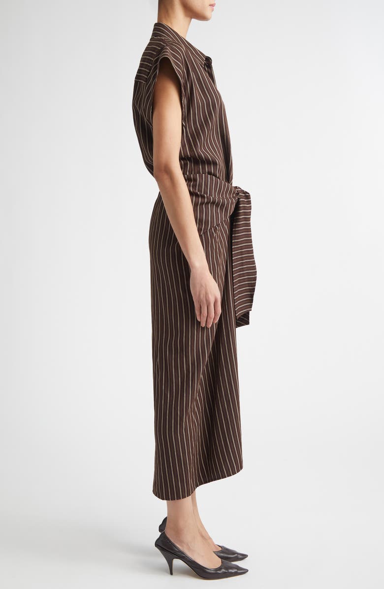 A.L.C. Emilia Stripe Tie Front Shirtdress, Alternate, color, Ganache Stripe