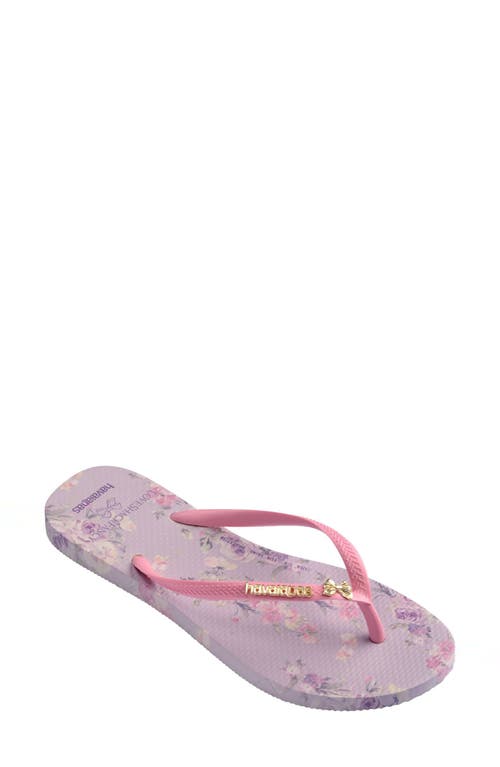 Havaianas X Loveshackfancy Slim Happy Thoughts Flip Flop In Pink