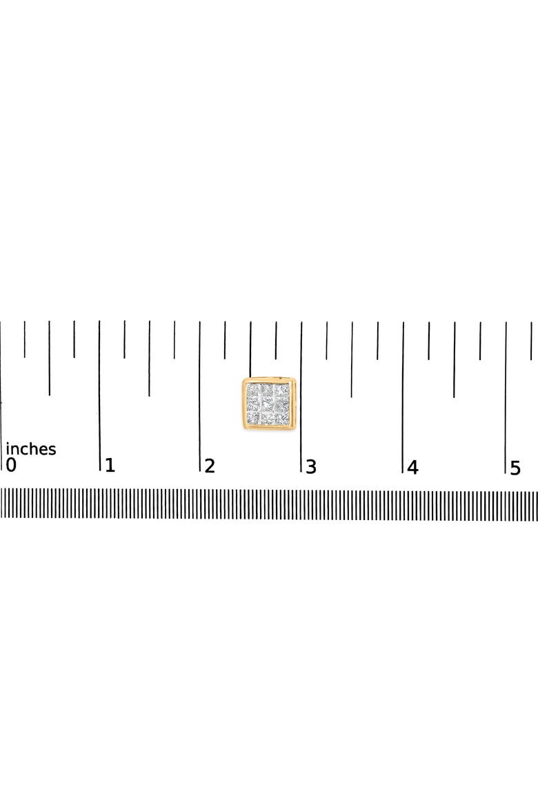 14K Yellow Gold 1.0 Cttw Princess Cut Diamond Composite Stud Earrings, Alternate, color, Yellow