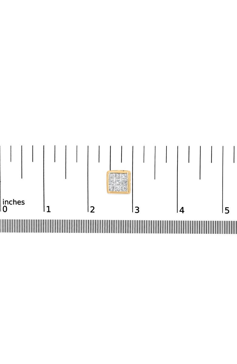 Haus of Brilliance 14K Yellow Gold 1.0 Cttw Princess Cut Diamond Composite Stud Earrings, Alternate, color, Yellow