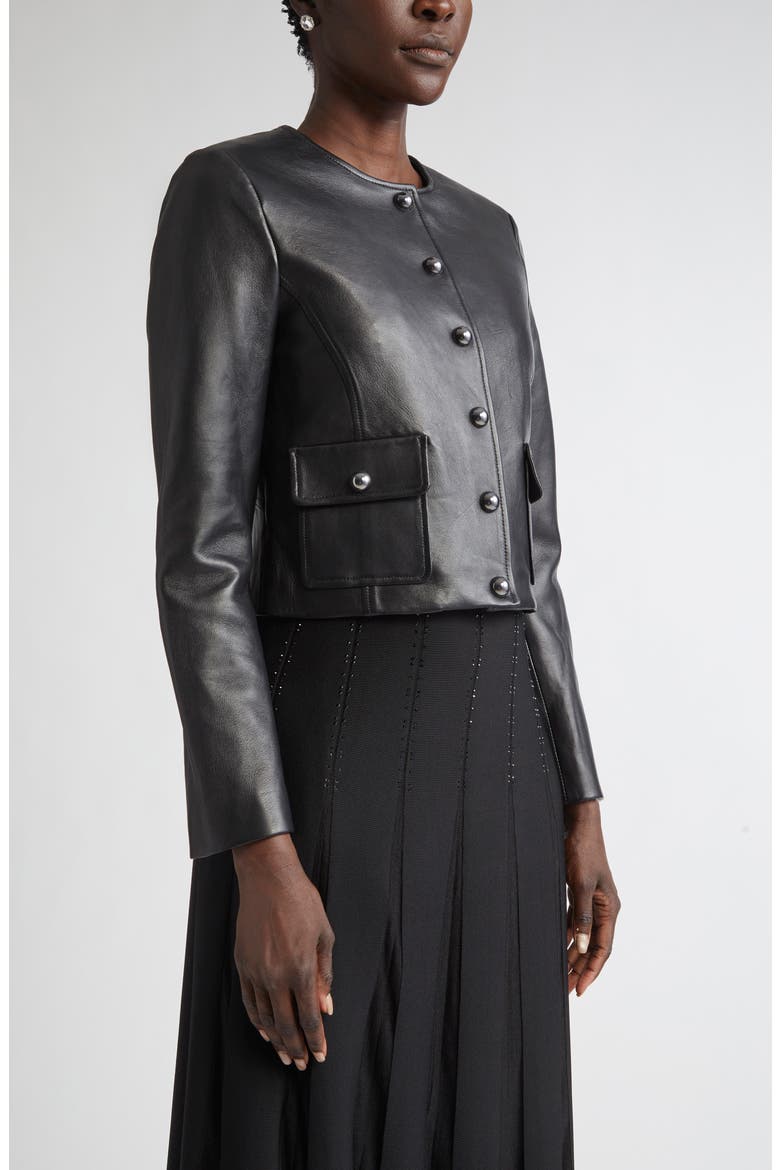 Leather Jacket, Alternate, color, BLACK