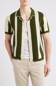 Percival Stripe Knit Camp Shirt