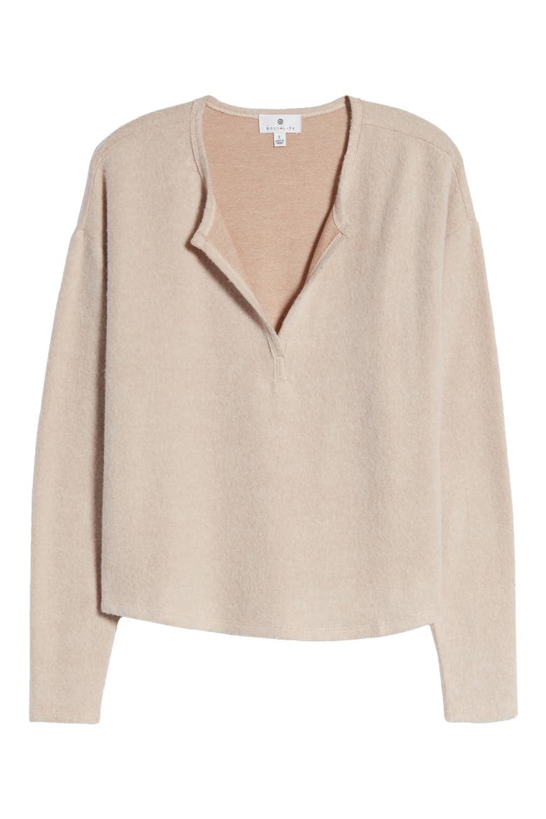 V-Neck Top, Alternate, color, TAN