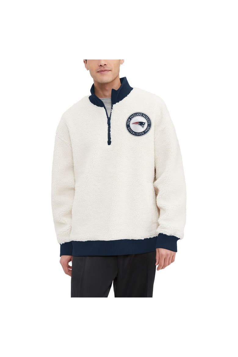 Men's Tommy Hilfiger  Cream New England Patriots Jordan Sherpa Quarter-Zip Sweatshirt, Main, color, Cream