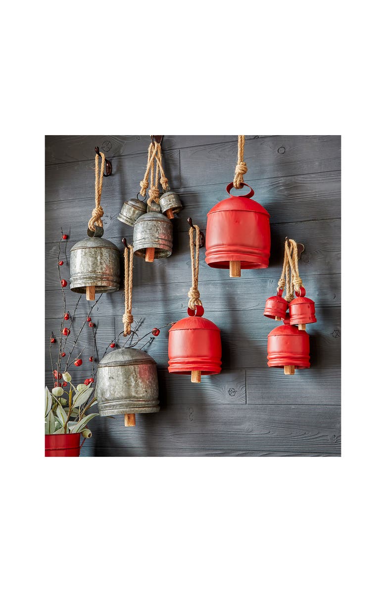 tag Classic Artisan Red Iron Bell Decorative Holiday Decor, Alternate, color, Red