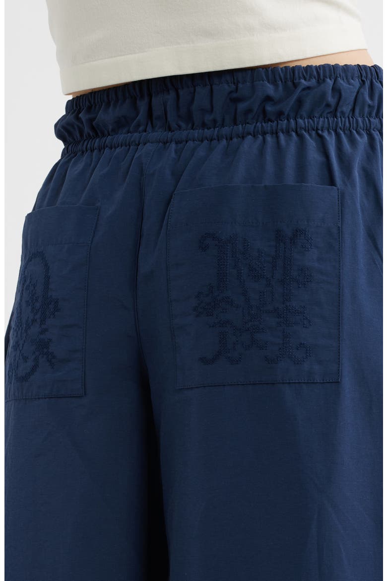Frida Cotton Blend Crop Balloon Pants, Alternate, color, NAVY