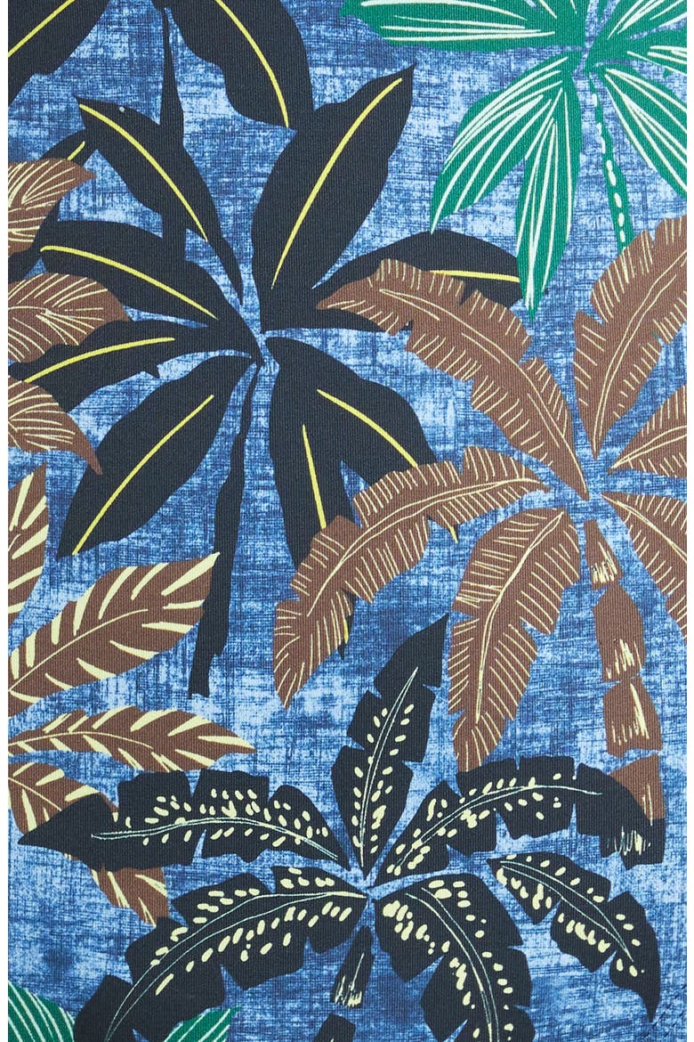 Plunge Neck One-Piece Swimsuit, Alternate, color, NAVY MULTI