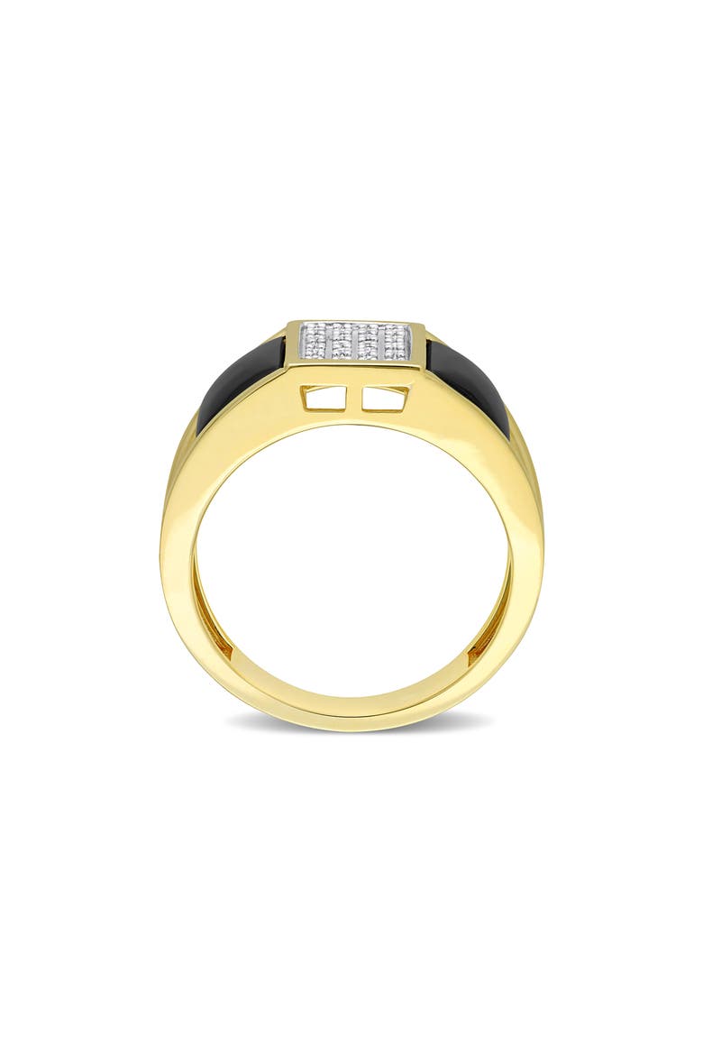 Men's Black Onyx & Diamond Square Ring, Alternate, color, BLACK
