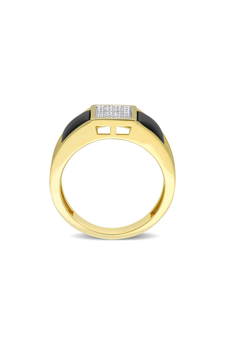 DELMAR Men's Black Onyx & Diamond Square Ring, Alternate, color, Black