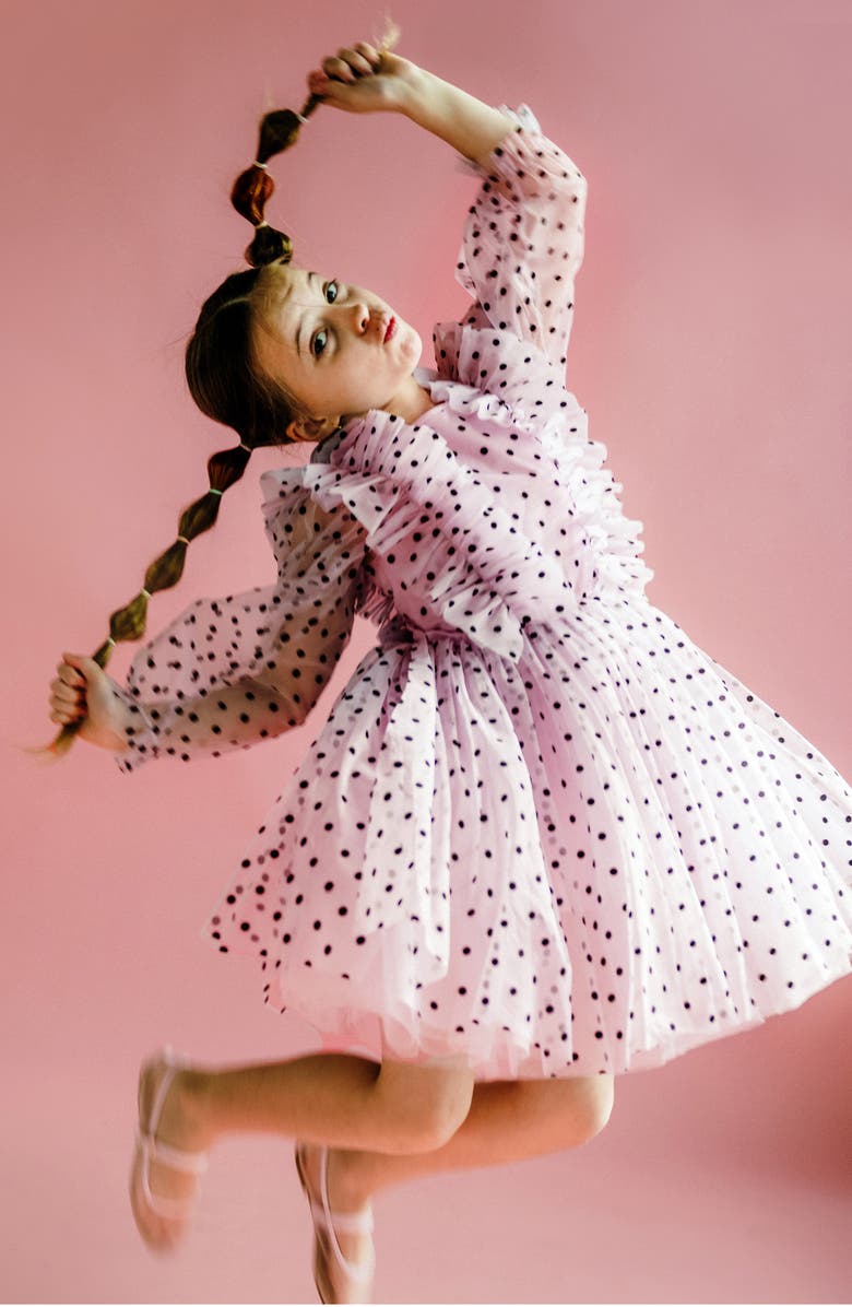 Rock Your Kid Kids' Long Sleeve Tulle Dress, Alternate, color, Soft Pink