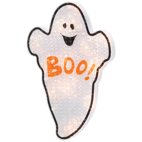 Northlight Lighted Holographic Boo Ghost Halloween Window Decoration In Multi