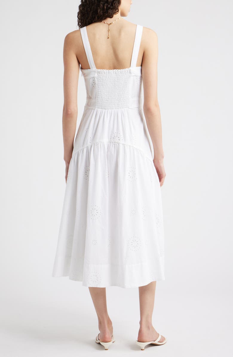 Chelsea28 Removable Strap Eyelet Embroidery Midi Dress, Alternate, color, White