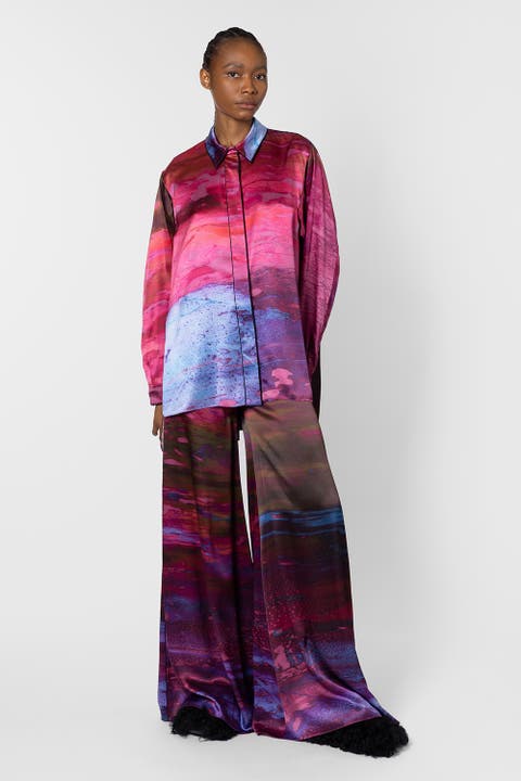 Arneau Printed Silk Trouser