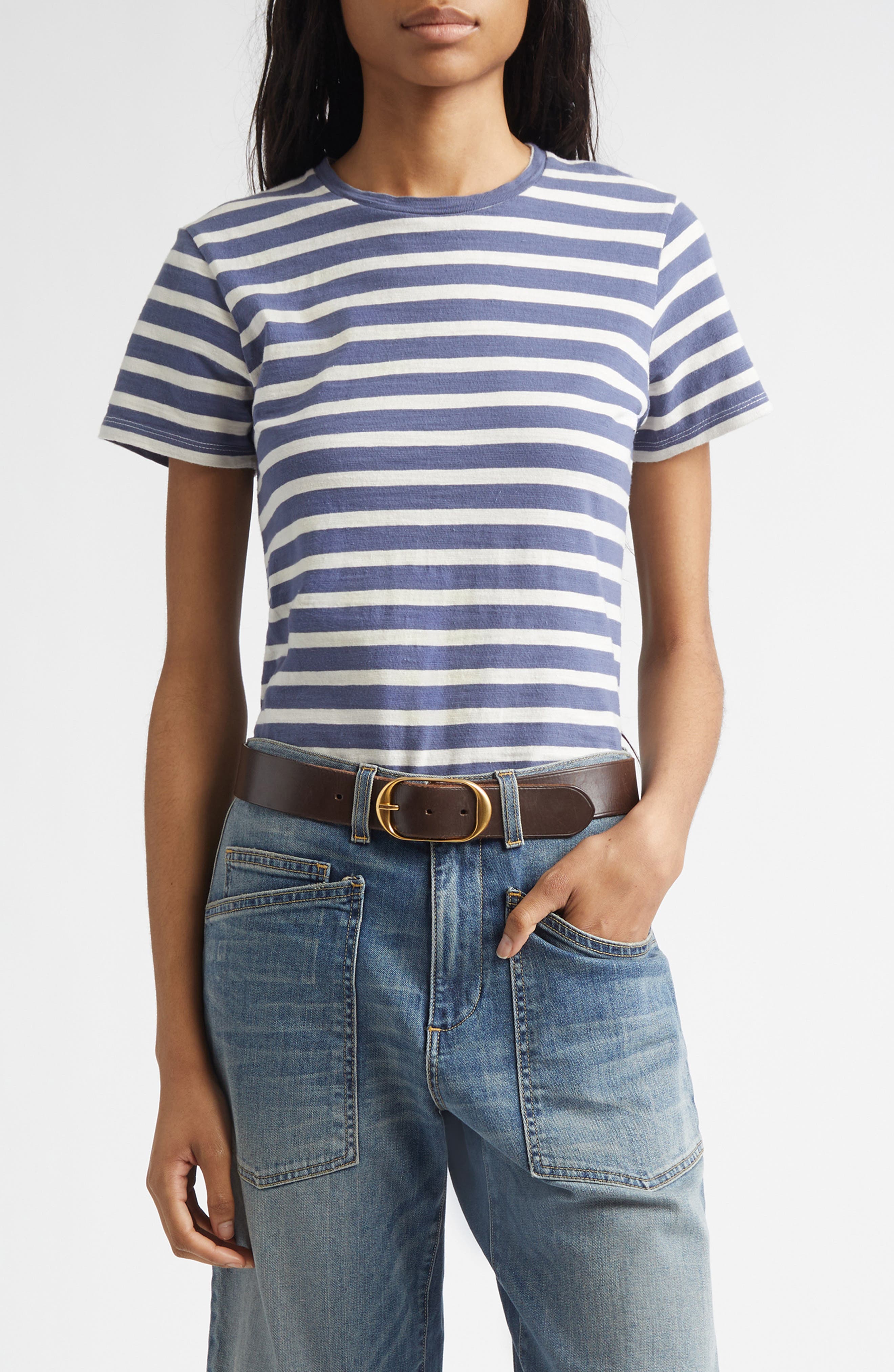selected FRENCH BLUE/ OFF WHITE STRIPE