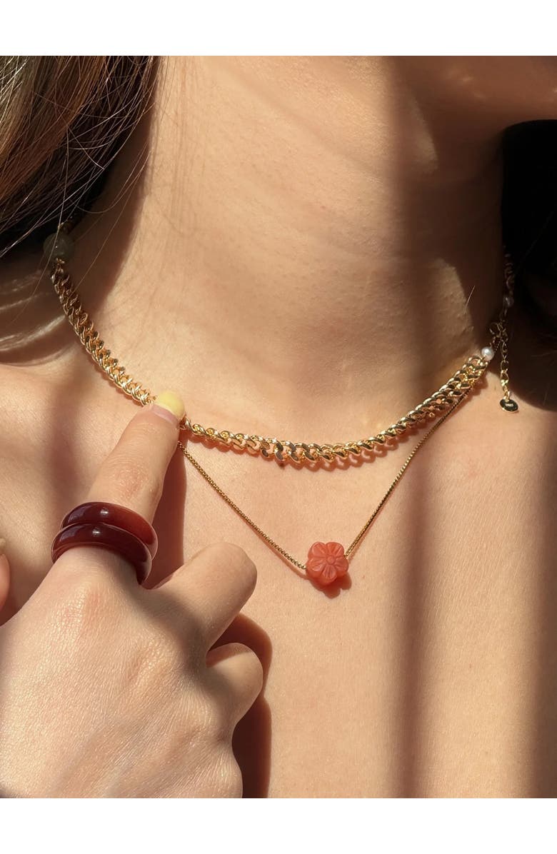 seree Kyoto Flower pendant necklace, Alternate, color, Red