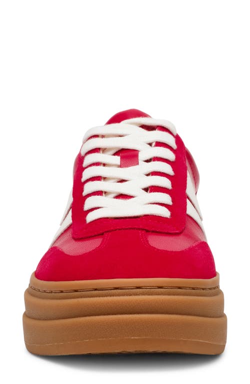 Steve Madden Women's Dodge Triple Platform Lace-up Sneakers In Red Multi