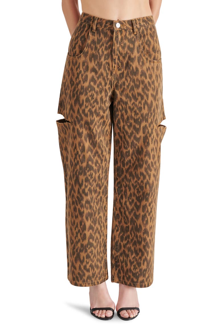 Maise Leopard Print Wide Leg Jeans, Main, color, LEOPARD
