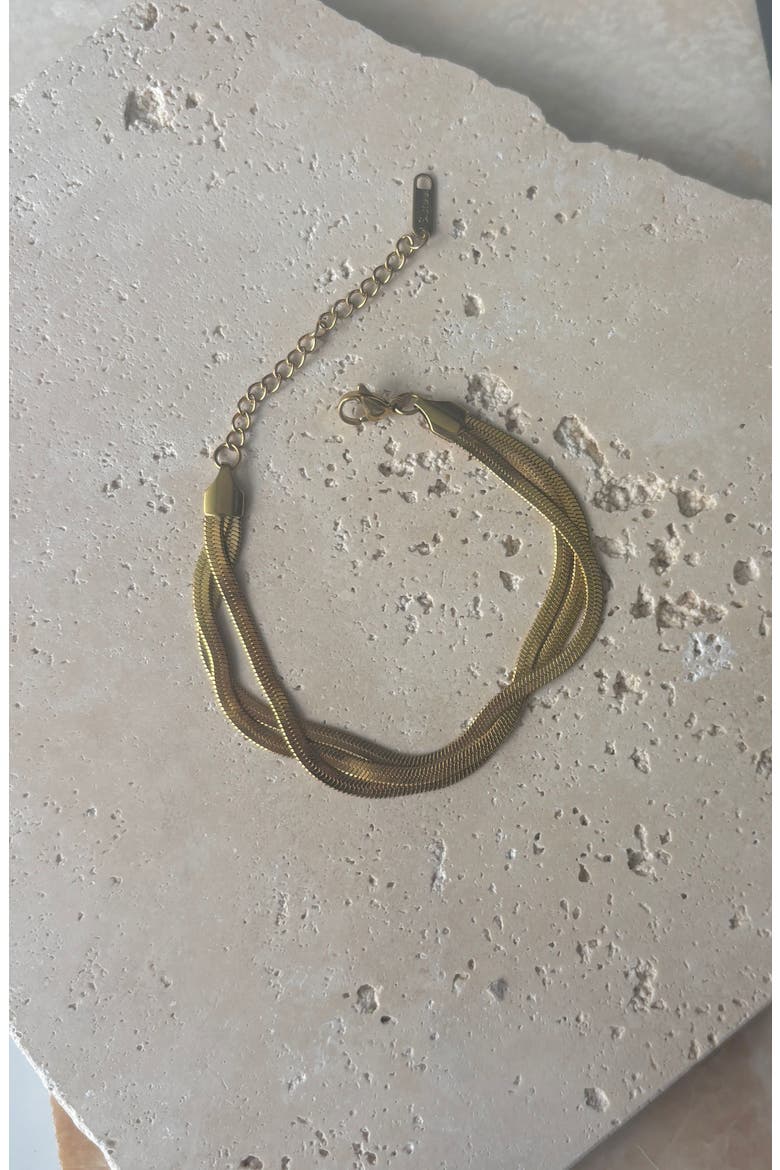 Herringbone Chain Bracelet, Alternate, color, GOLD