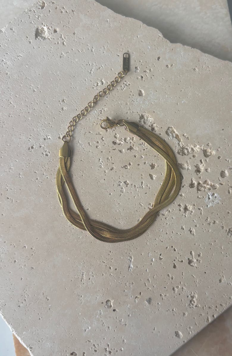 Adornia Herringbone Chain Bracelet, Alternate, color, Gold