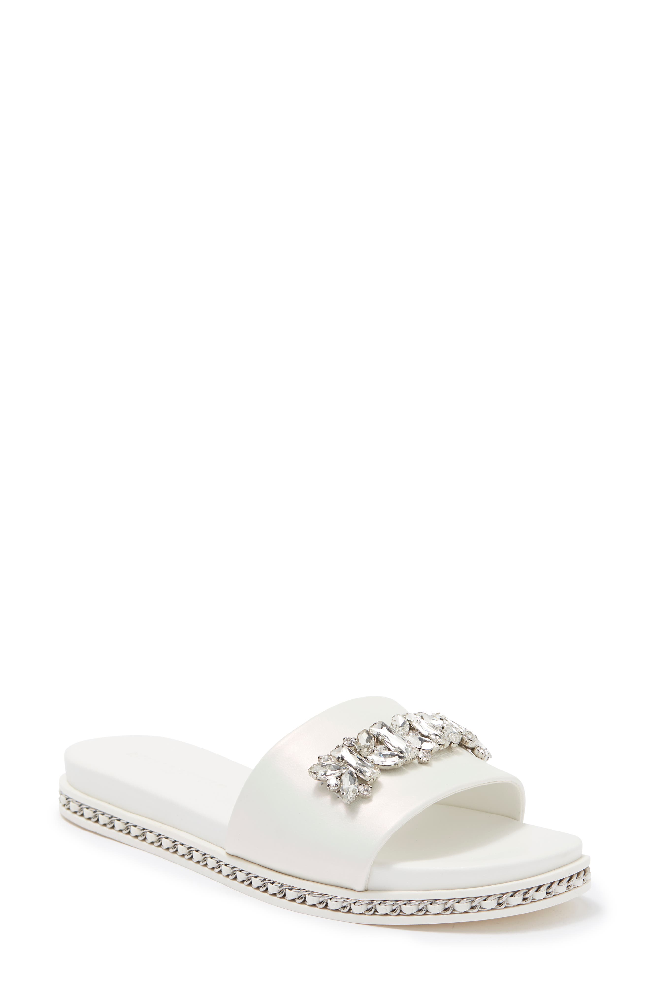 KARL LAGERFELD PARIS Bijou Crystal Slide Sandal, Main, color, 