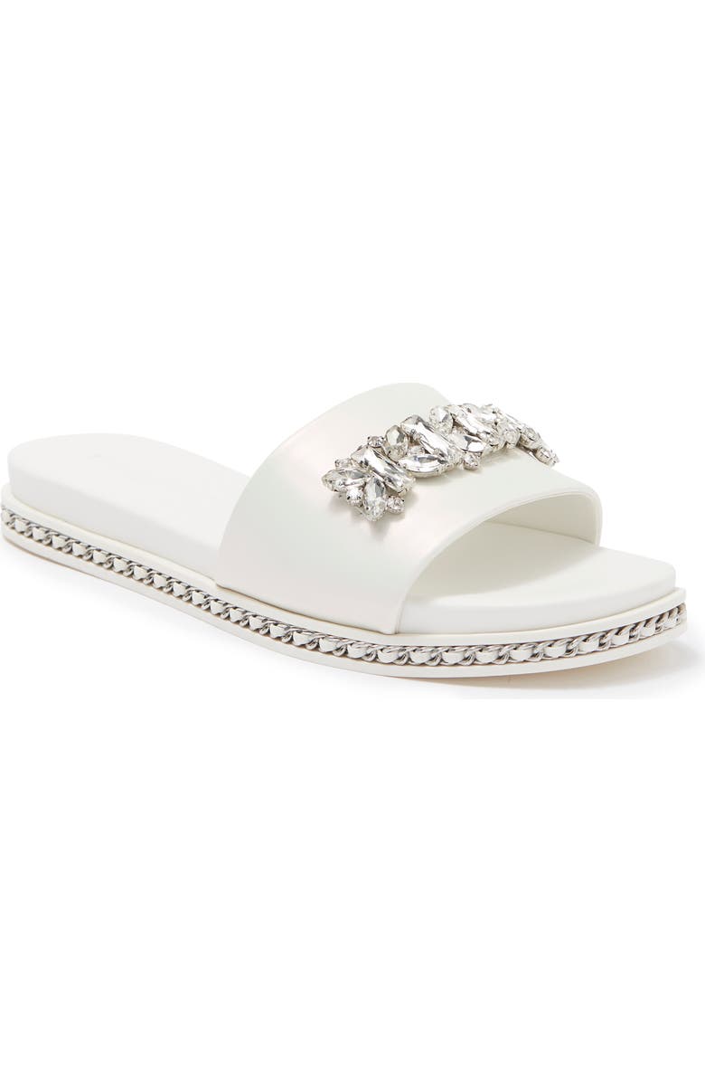 KARL LAGERFELD PARIS Bijou Crystal Slide Sandal, Main, color,