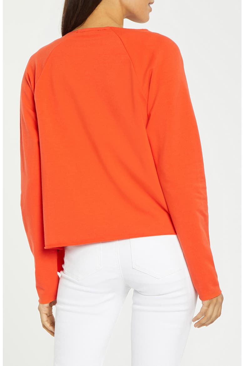 Draped Open Front Sweatshirt, Alternate, color, OPOPPY