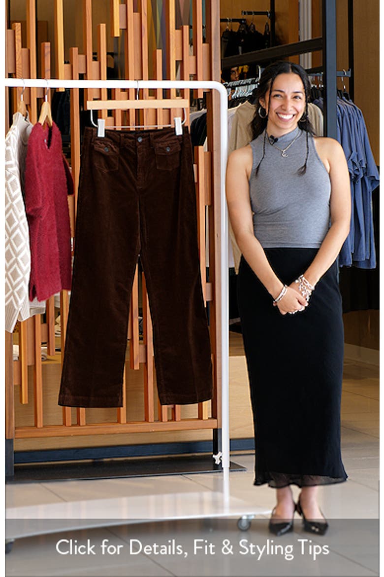 Leenah Patch Pocket Ankle Wide Leg Corduroy Pants video