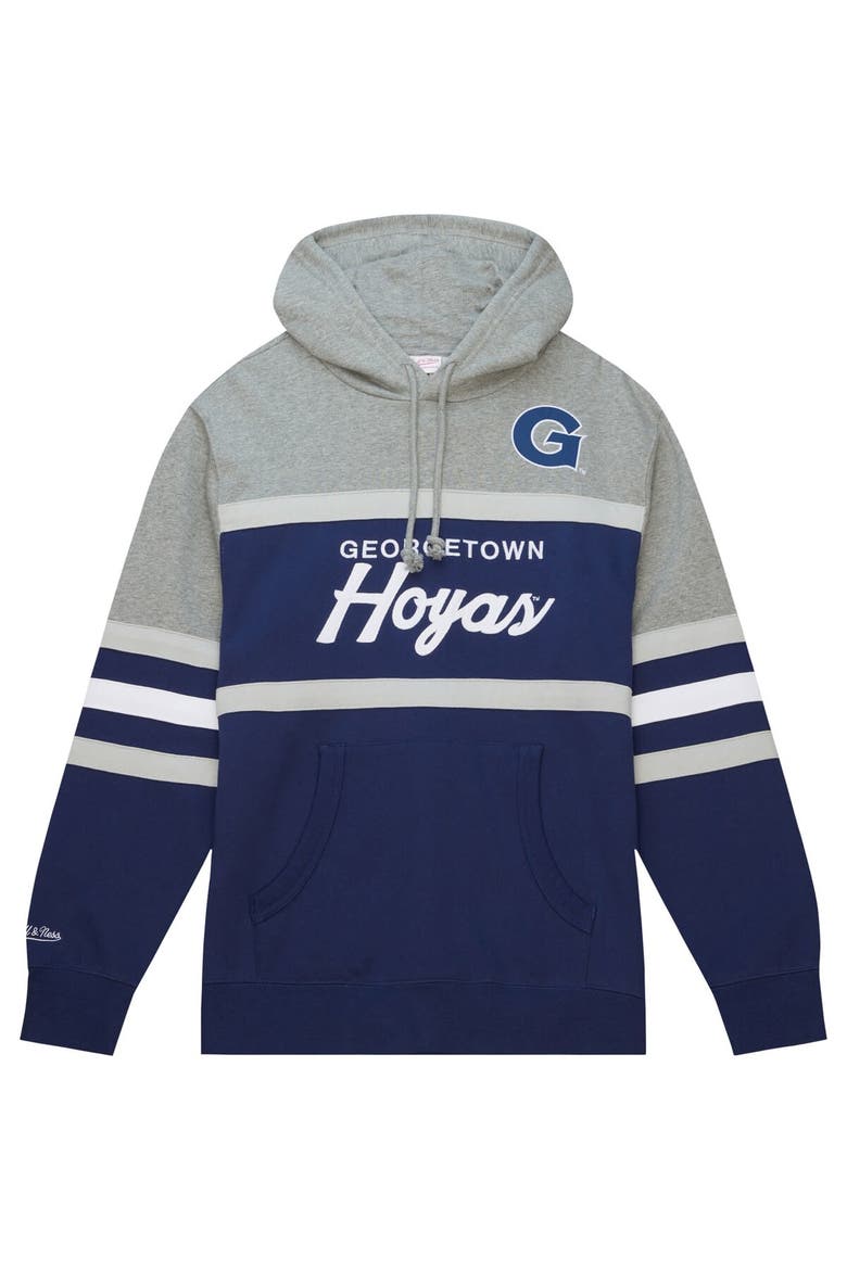 Men's Mitchell & Ness Navy Georgetown Hoyas Head Coach Pullover Hoodie, Alternate, color, Navy