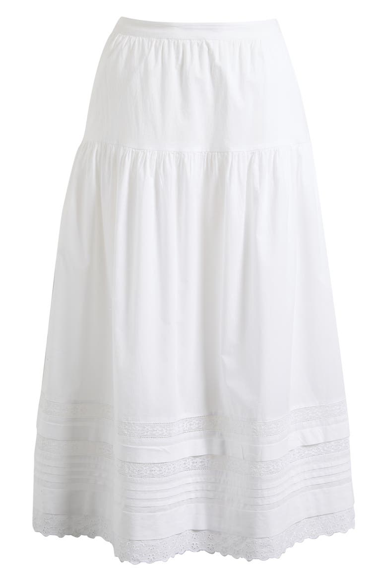 Pintucked Midi Skirt, Alternate, color, WHITE