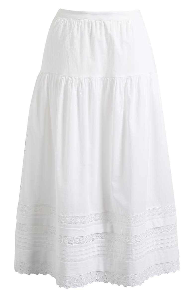 Madewell Pintucked Midi Skirt, Main, color, White