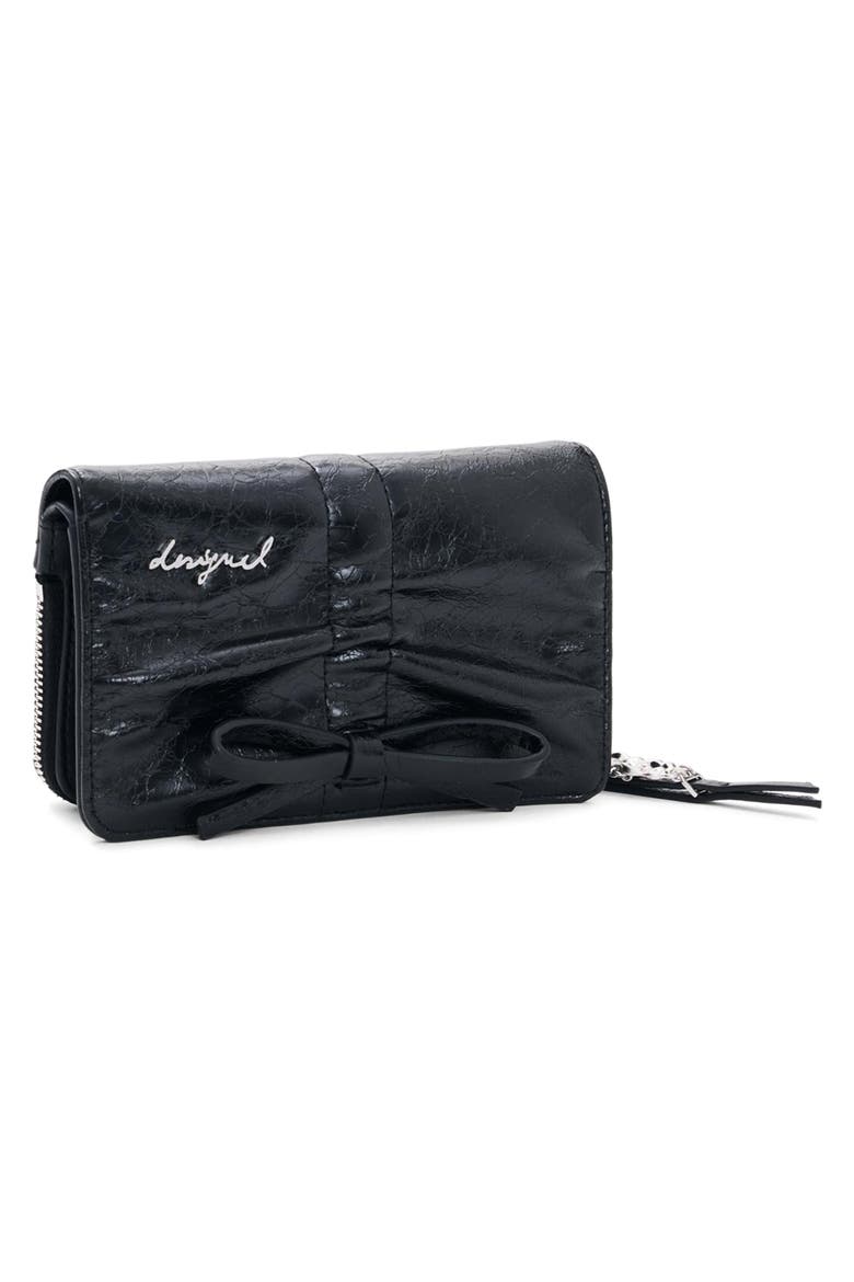 Medium Faux Leather Bifold Wallet, Alternate, color, BLACK