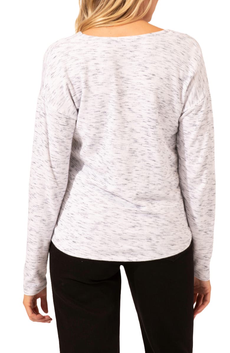 Threads 4 Thought Johanna Long Sleeve V-Neck Overlap Shirt, Alternate, color, Marble