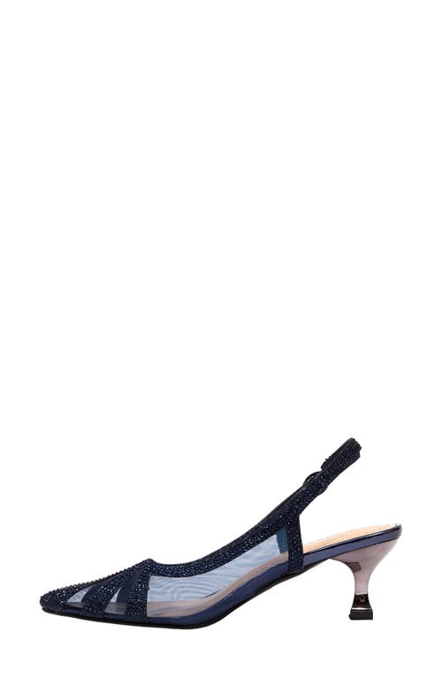 Lady Couture Macy Mesh Rhinestone Slingback Pump In Blue