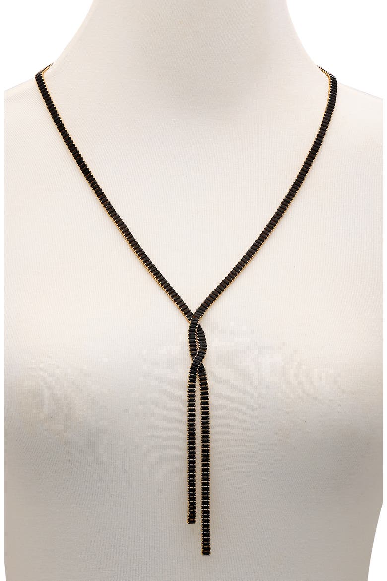Crystal Baguette Bolo Necklace, Alternate, color, GOLD TONE