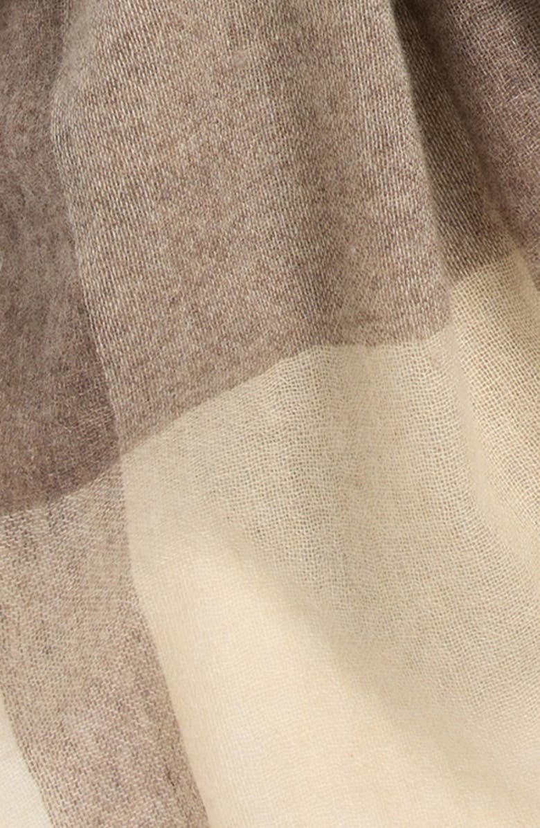 Nordstrom Textured Lightweight Cashmere Scarf, Alternate, color, Tan Plaid