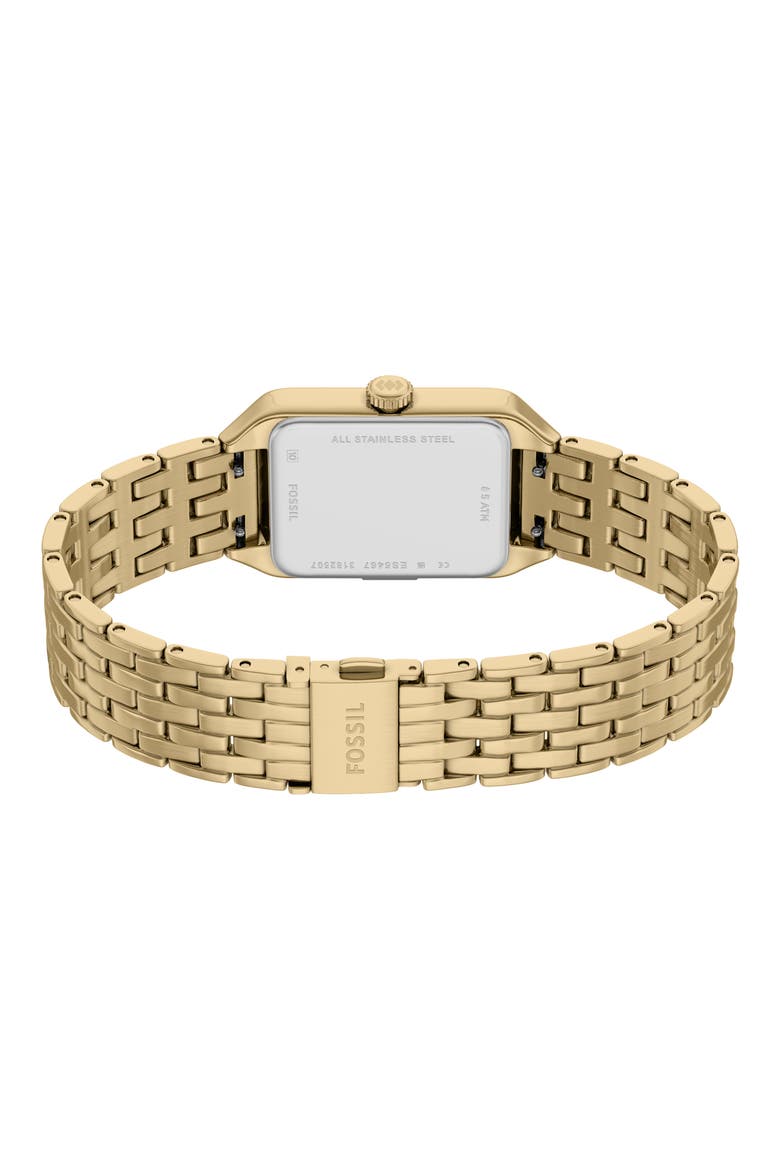 Mini Raquel Tank Bracelet Watch, 18mm x 29mm, Alternate, color, GOLD