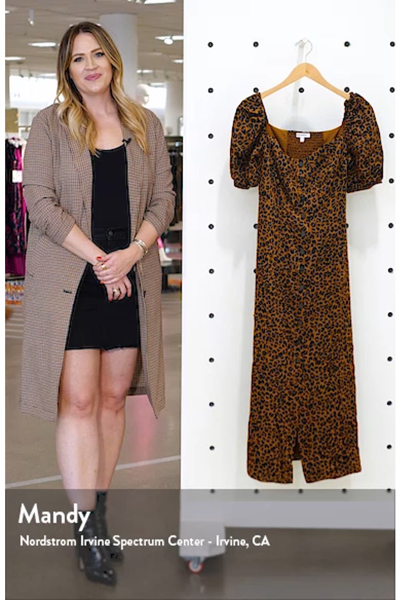 Corset Leopard Print Puff Sleeve Maxi Dress video