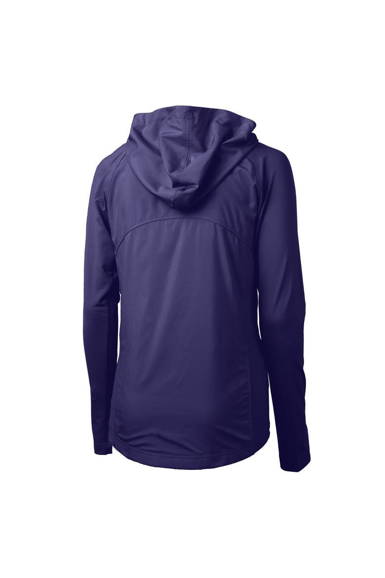 Women's Cutter & Buck Purple ECU Pirates Adapt Eco Knit Hybrid Recycled Full-Zip Hoodie, Alternate, color, Purple