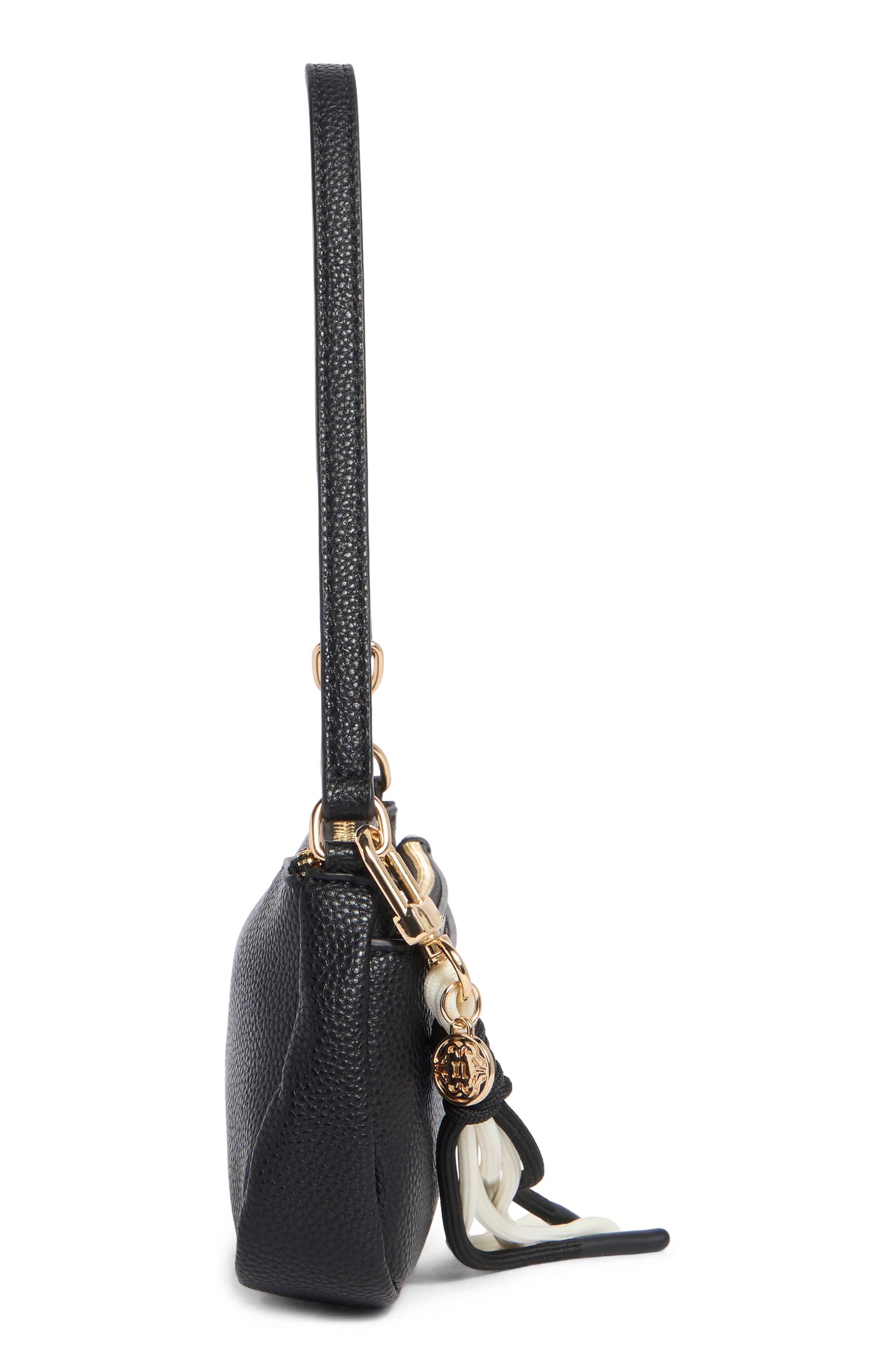 Nanette Lepore Margeaux Faux Leather Clutch, Alternate, color, Black - Heart Geo Black