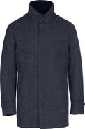 Norwegian Wool Waterproof Herringbone Wool Blend Car Coat