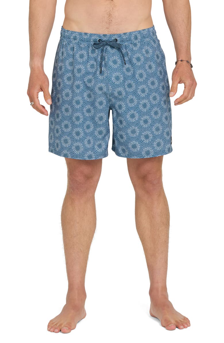 Quiksilver Ocean Mayhem Volley Swim Trunks, Main, color, Dark Denim