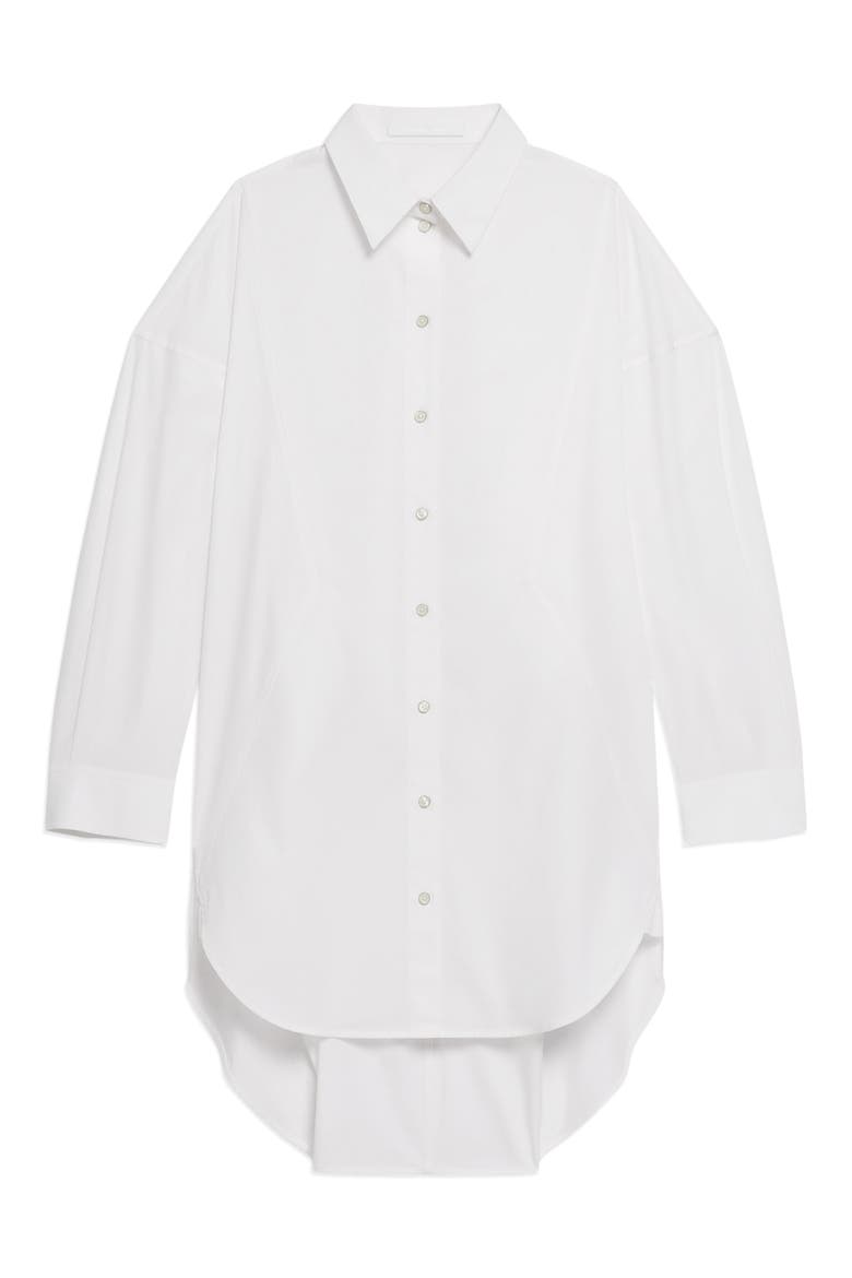 Long Sleeve Cotton Mini Shirtdress, Alternate, color, WHITE - 100