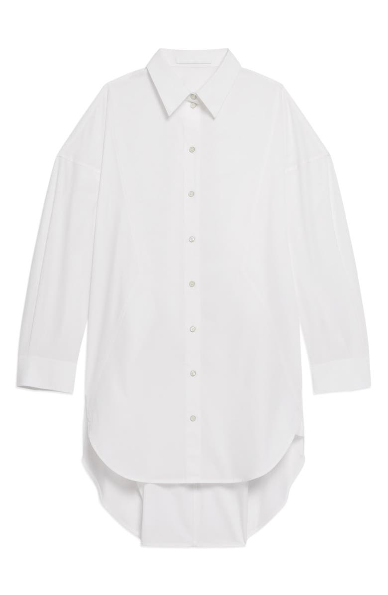 Helmut Lang Long Sleeve Cotton Mini Shirtdress, Alternate, color, White - 100