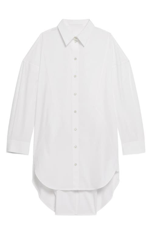 Helmut Lang Long Sleeve Cotton Mini Shirtdress In Neutral