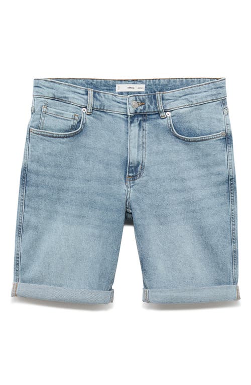 Mango Slim Fit Denim Bermuda Shorts In Blue